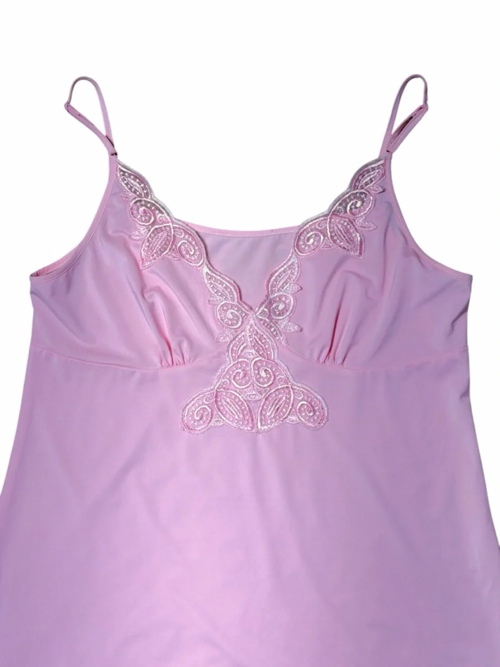 Vintage Y2K Pink Lace Trimmed Slip Dress Womans M - Picture 2 of 7